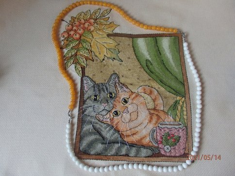 Осенние котики, схема для вышивания 