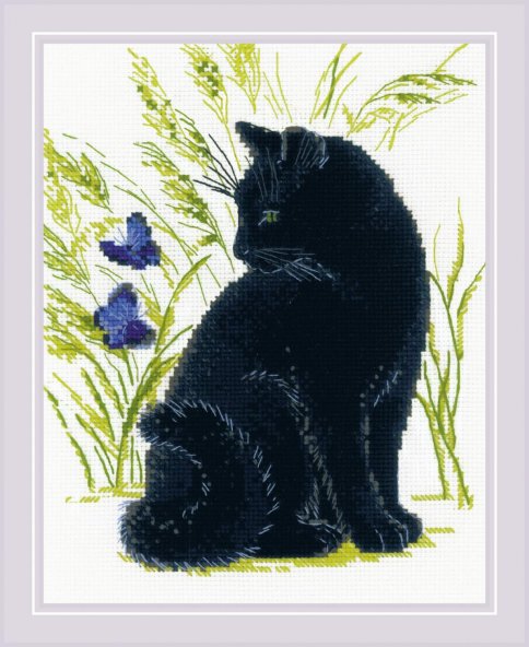Черный кот, набор для вышивания