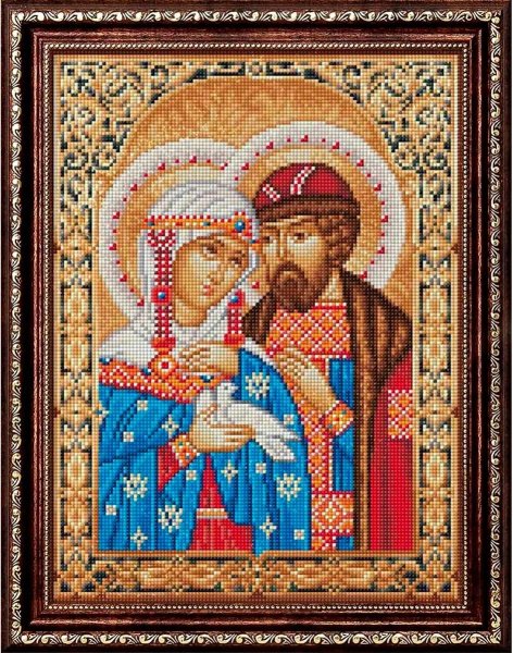 Икона Петр и Феврония, алмазная мозаика Алмазная живопись