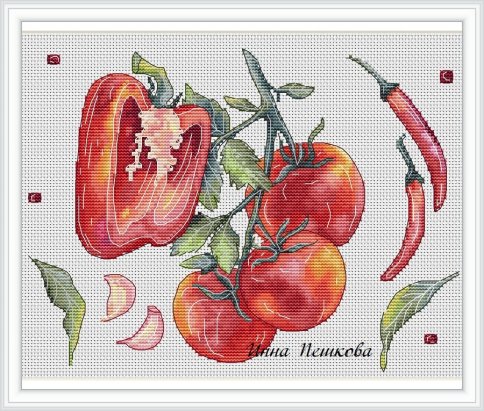 Перец и томат, схема для вышивки