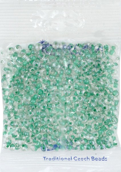 Бисер Preciosa Drops, размер 5/0, с цветным центром, цвет 38656, зеленый, 50гр