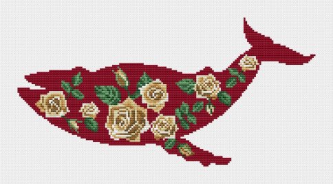 Цветочный кит 2, схема для вышивки