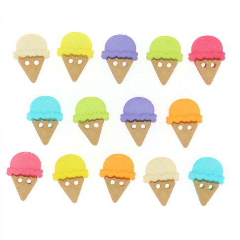 Набор пуговиц "Разноцветное мороженое" 