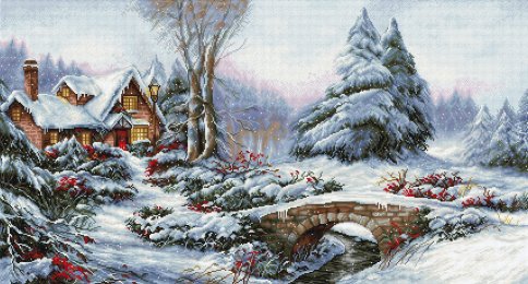 Зимний пейзаж, набор для вышивания крестом, Luca-S
