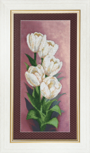 Белоснежные тюльпаны, набор для вышивки
