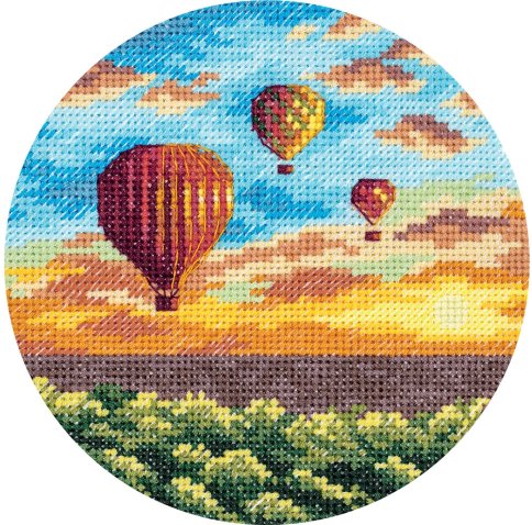 Воздушные шары на закате, набор для вышивания