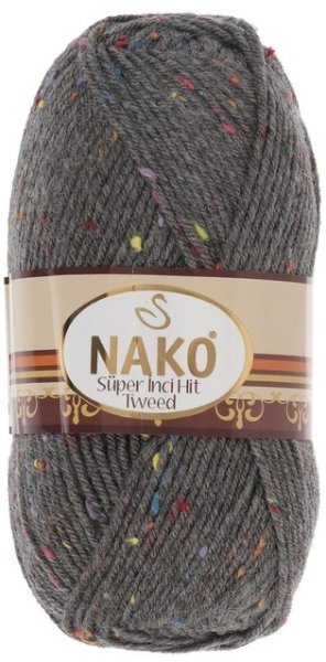 Пряжа Nako Super Inci Hit Tweed, 20% шерсть, 75% акрил, 5% вискоза, 100г/180м