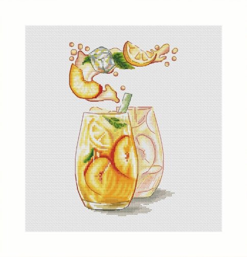 Персиковый коктейль, схема для вышивания