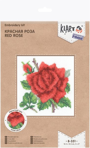 Красная роза, набор для вышивания