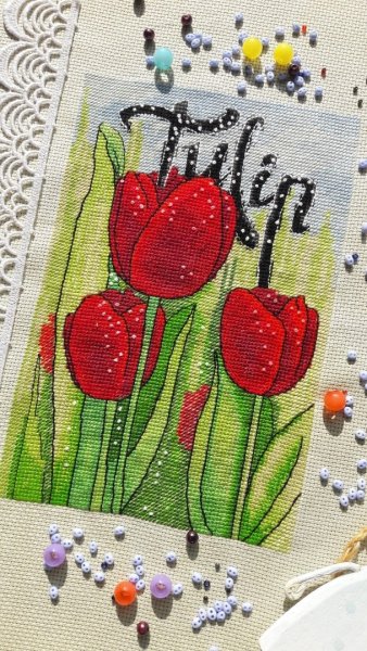 Тюльпаны, схема для вышивки авторская
