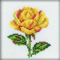 Жёлтая роза, набор для вышивания крестом RTO