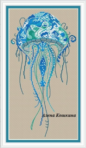 Медуза, схема для вышивки