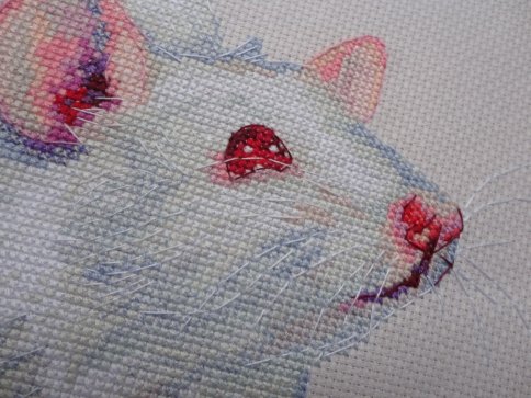 Белая крыса, схема для вышивки
