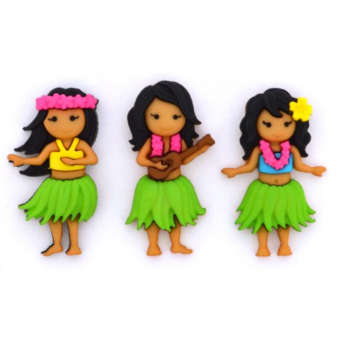 Набор пуговиц "Гавайские девочки" 
