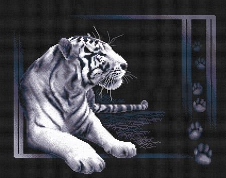 Белый тигр, набор для вышивания