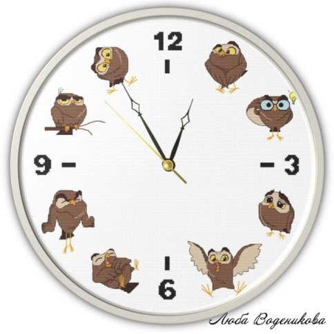 It’s Owl Time, схема для вышивки
