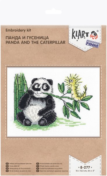 Панда и гусеница, набор для вышивания