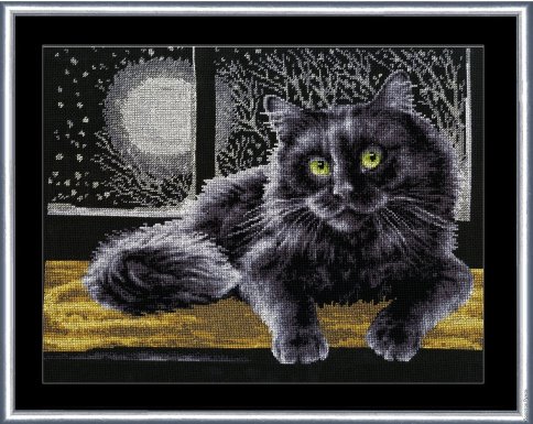 Черный кот, набор для вышивания