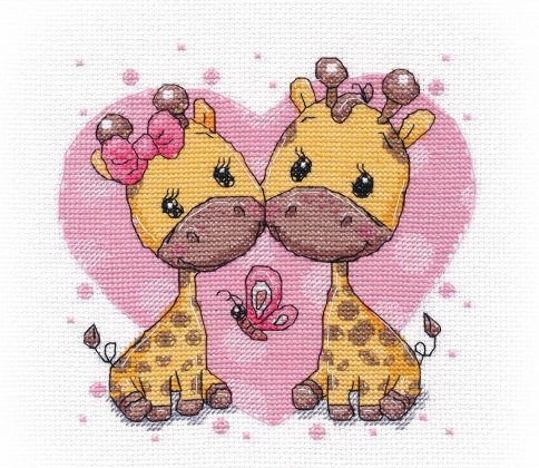 Влюбленные жирафики, набор для вышивания
