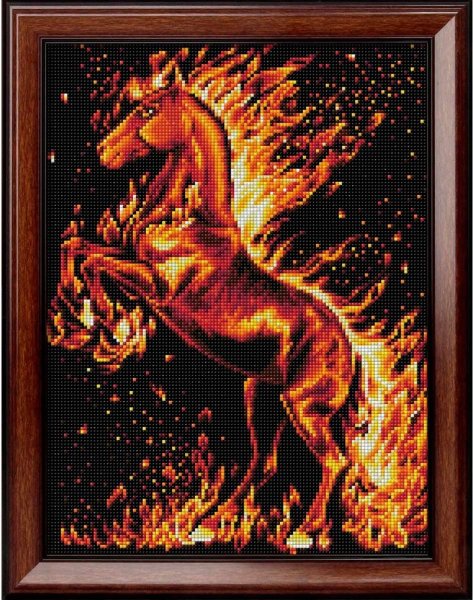 Огненный конь, алмазная мозаика