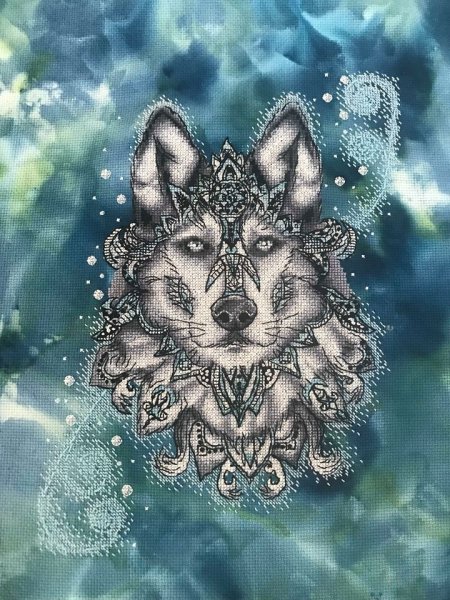Волк, схема для вышивки