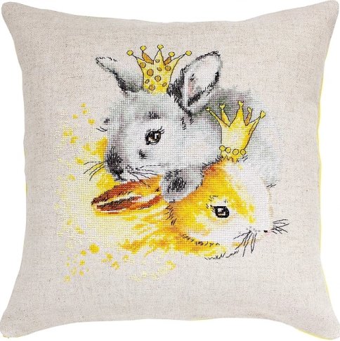 Подушка Кролики, набор для вышивания