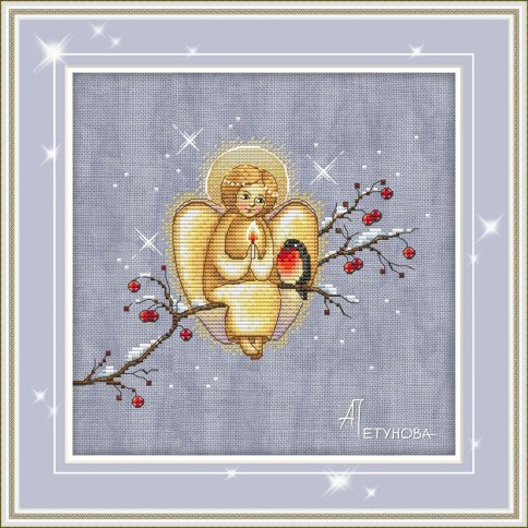 Рождественский ангел, схема для вышивки крестиком
