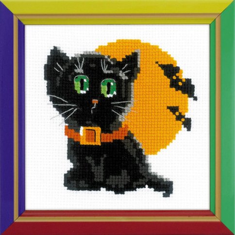 Черный кот, набор для вышивания крестом