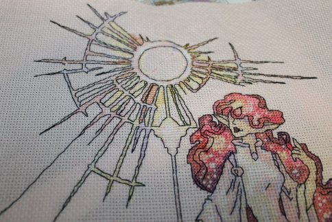 Солнце, схема для вышивки