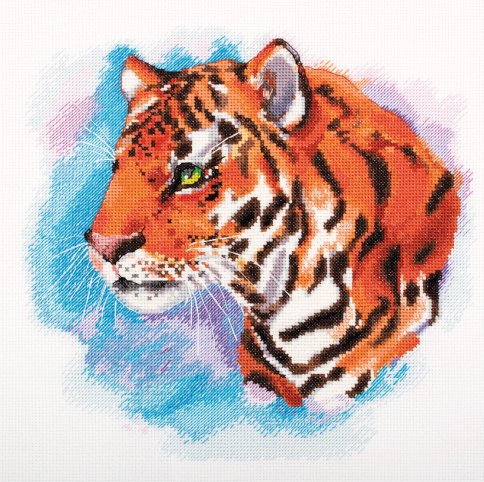 Акварельный тигр, набор для вышивания