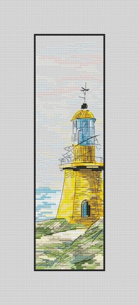 Книжная закладка "Желтый маяк", схема для вышивания