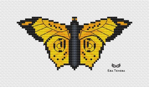 Бабочка "Золото лета", схема для вышивки
