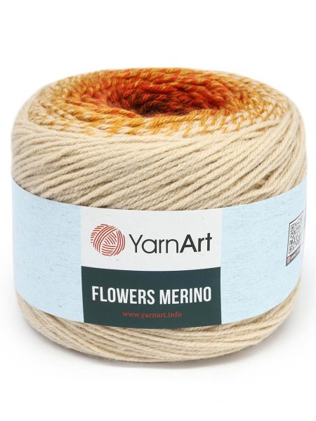Пряжа YarnArt Flowers Merino, 25% шерсть, 75% акрил, 225гр/590м