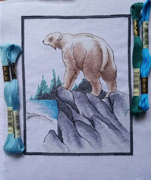 Медведь, схема для вышивки