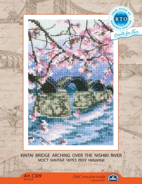 Мост Кинтай через реку Нишики, набор для вышивания