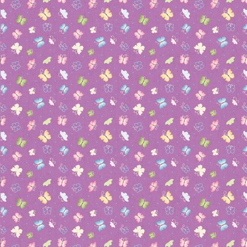 Ткань для пэчворка Peppy, принт фиолетовый с бабочками
