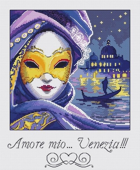Венеция, схема для вышивки авторская