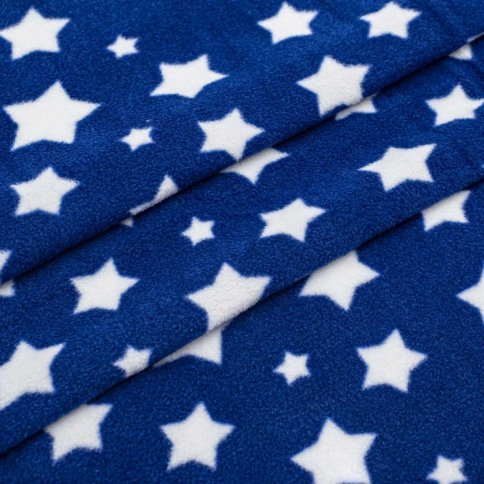 Ткань декоративная, принт Звезды, синий