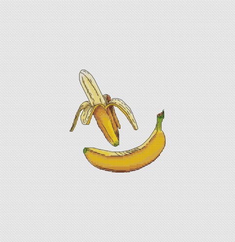 Банан, схема для вышивания крестом