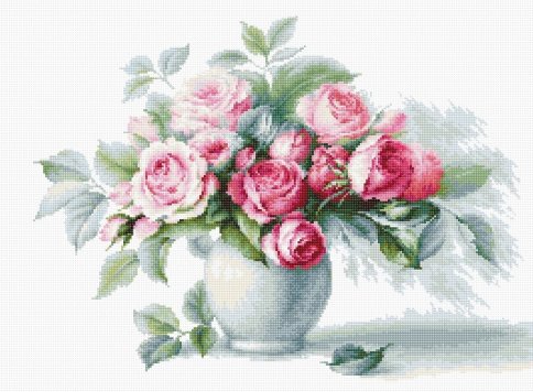 Этюд с чайными розами, набор для вышивания