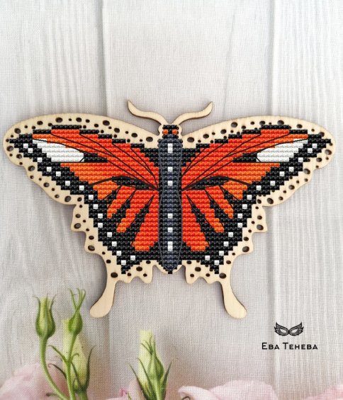 Бабочка "Оранжевое лето", схема для вышивки