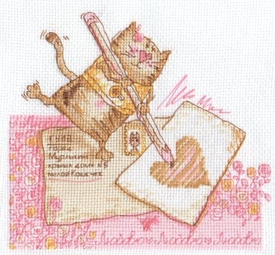 Письмо милой кошечке, набор для вышивания
