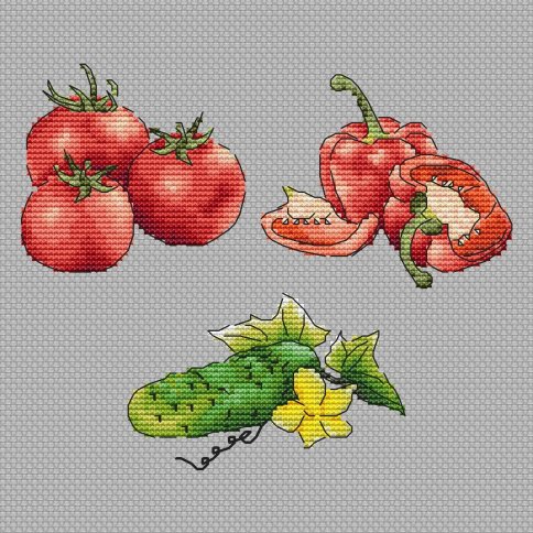 Комплект схем "Овощи", схема для вышивки