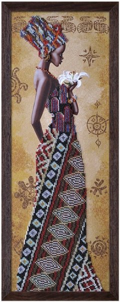 Африканка с лилией, набор для вышивания
