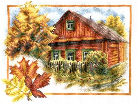 Осень в деревне, набор для вышивания