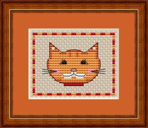 Рыжий кот, схема для вышивания