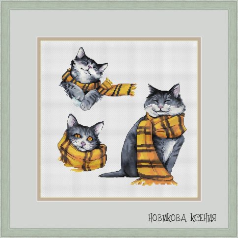 Коты Пуффендуя, схема для вышивки