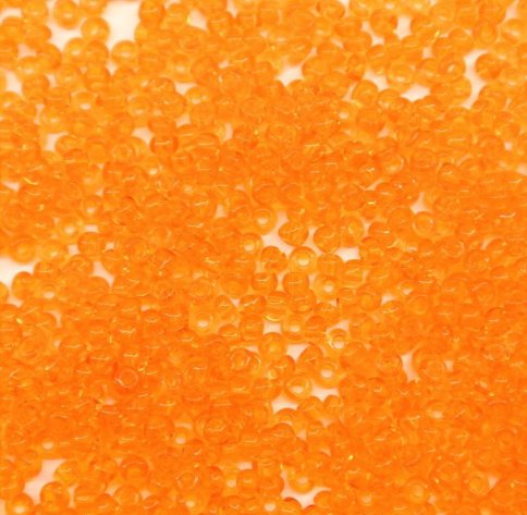 Бисер Preciosa Rocaille, размер 10/0, прозрачный, цвет 90000, оранжевый, 50гр