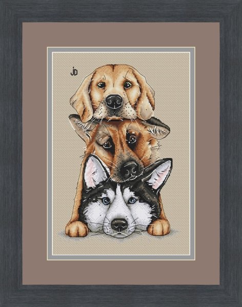 Три пса, схема для вышивки крестиком