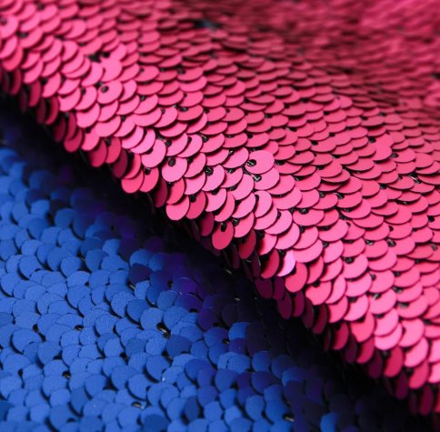 Ткань для пэчворка "Фуксия-фиолетовая", пайетки